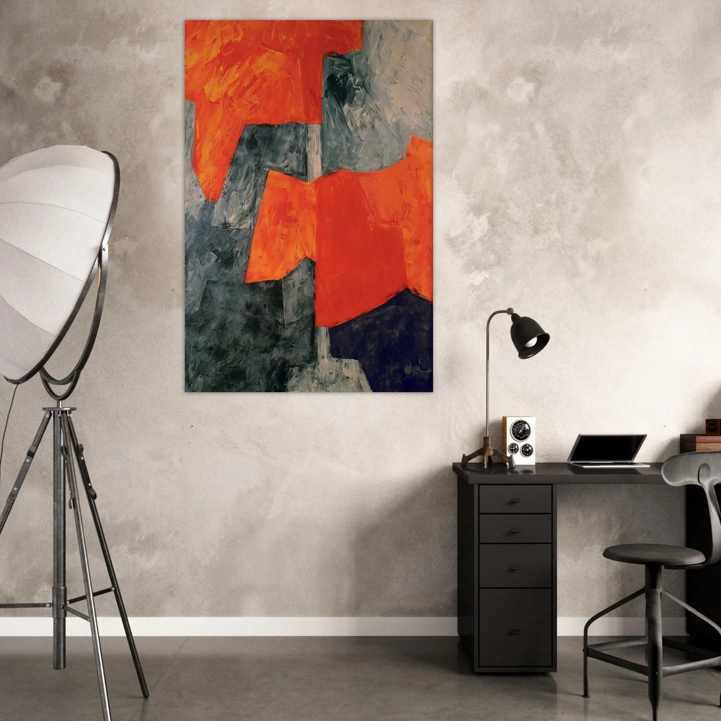 Composition grise et rouge - 1964 - Serge Poliakoff Art Prints - 100x150 cm / 40x60″ inches | Serge Poliakoff Poster | Serge Poliakoff Prints