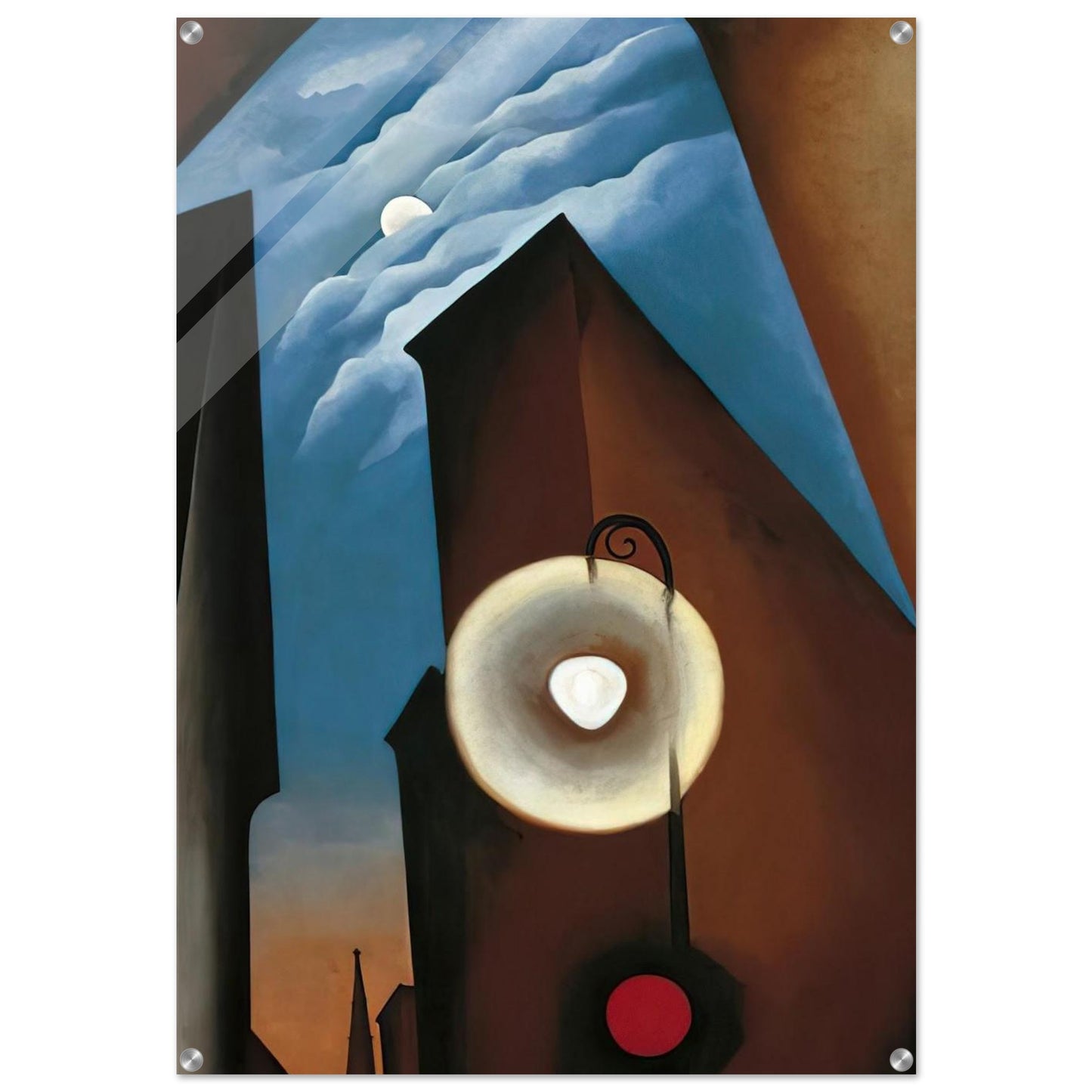New York with Moon - Georgia O'Keeffe Acrylic Print - 70x100 cm / 28x40″ inches | Georgia O'Keeffe Wall Art | Georgia O'Keeffe Prints