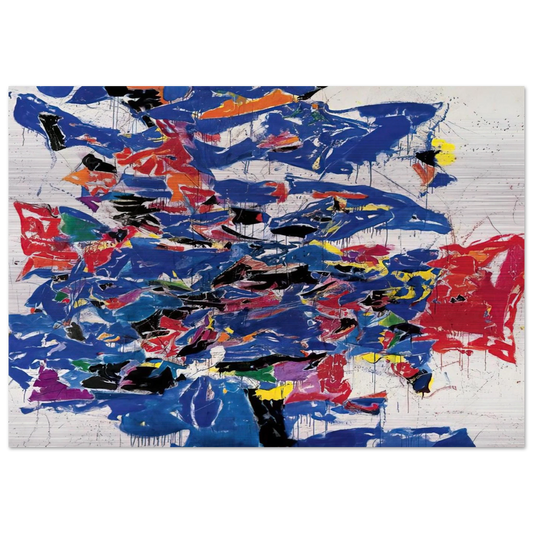 Round the World - Sam Francis Brushed Aluminum Print - 70x100 cm / 28x40 inches | Sam Francis Aluminum Print | Sam Francis Prints