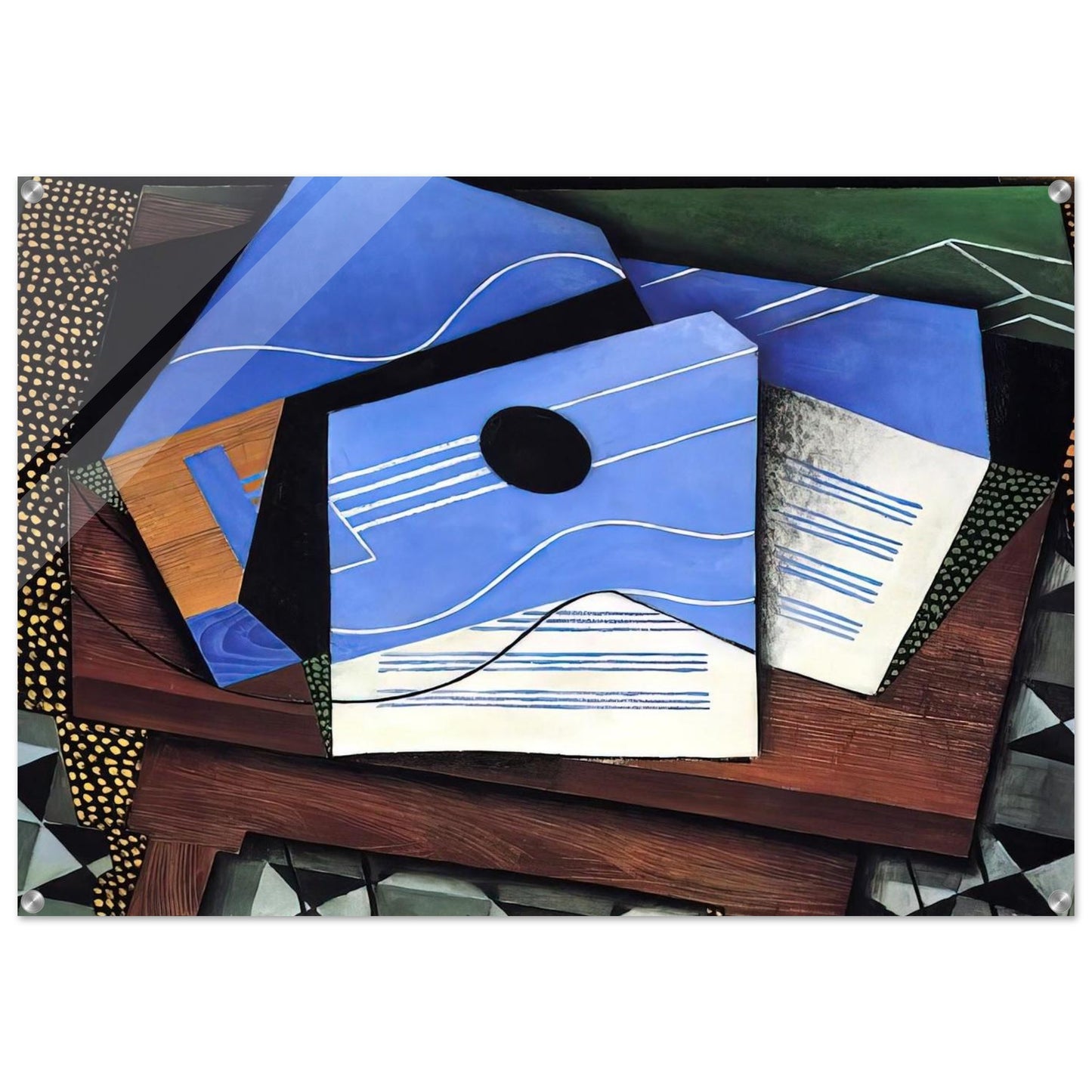 GUITAR ON A TABLE 1915 - Juan Gris Acrylic Print - 70x100 cm / 28x40″ inches