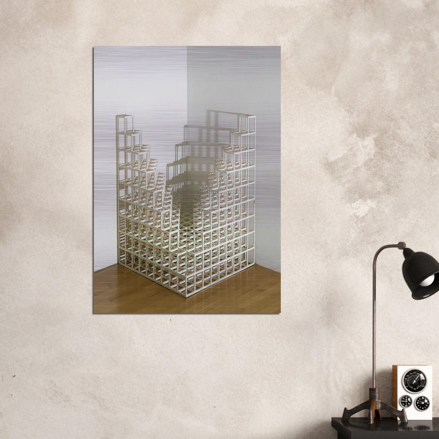 Title Corner piece #4 - Sol LeWitt Brushed Aluminum Print - 70x100 cm / 28x40 inches | Sol LeWitt Aluminum Print | Sol LeWitt Prints