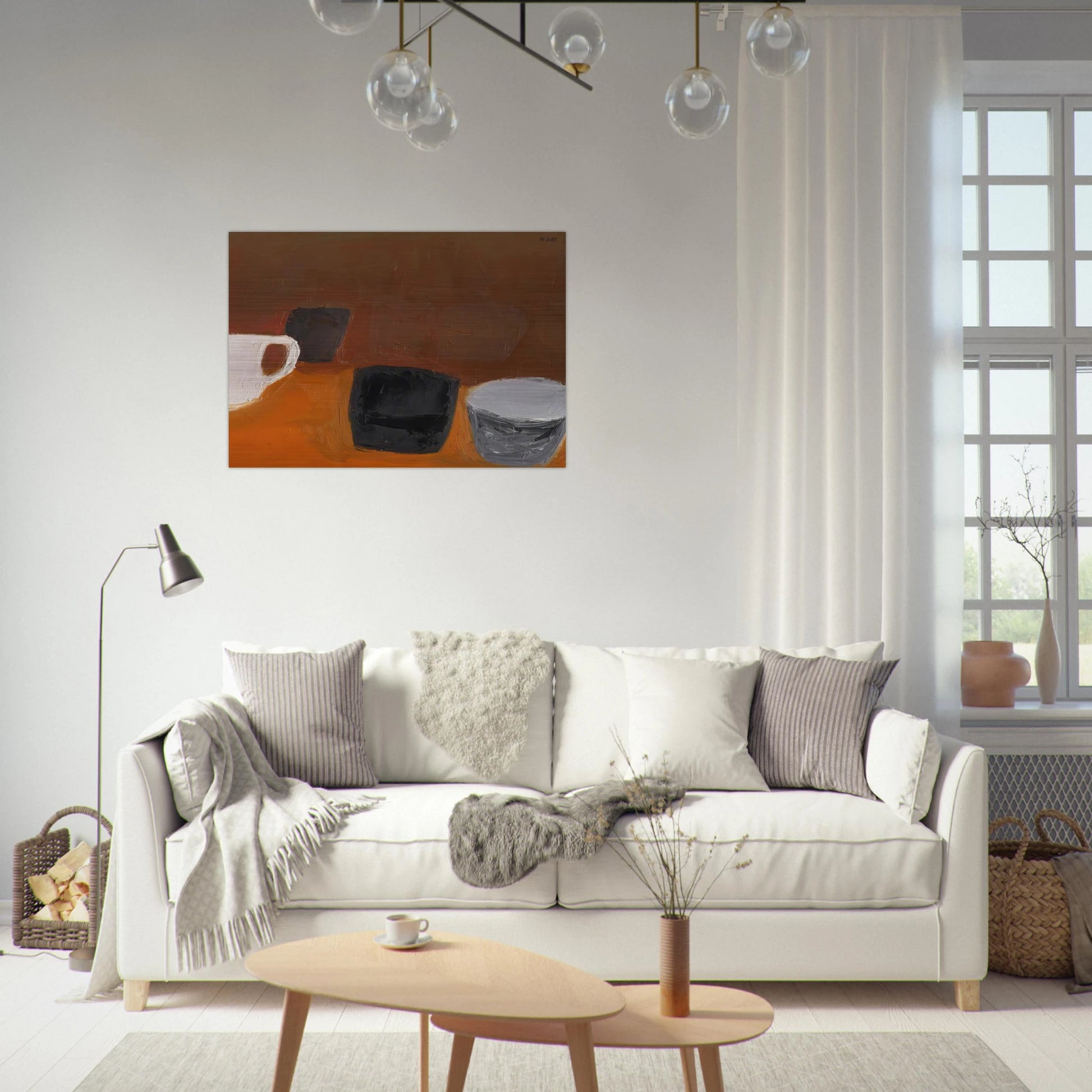 Still Life with White Mug - 1957 - William Scott Brushed Aluminum Print - 70x100 cm / 28x40 inches | William Scott Aluminum Print | William Scott Prints