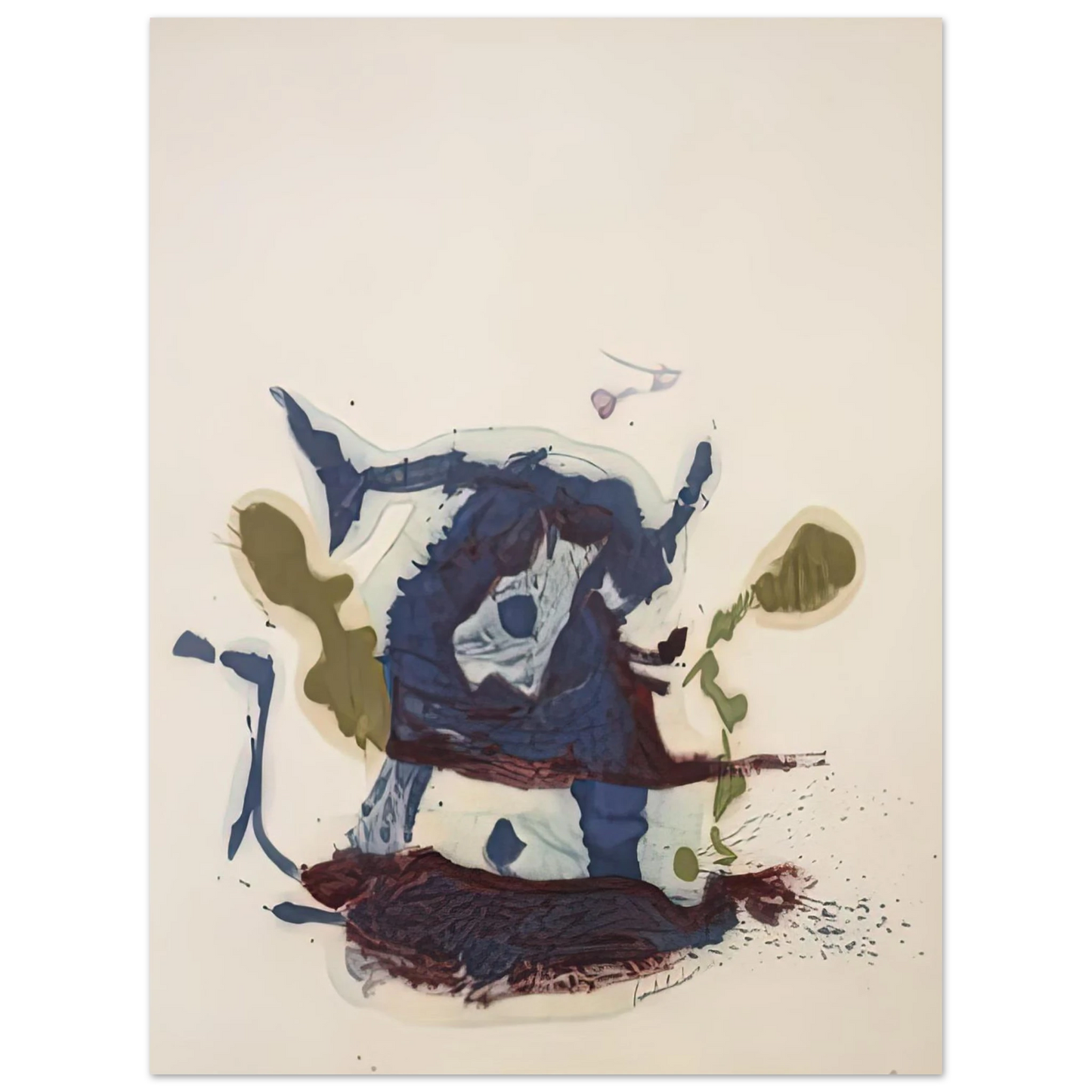 Helen Frankenthaler - Vessel, 1961- Wall Art - 21x29.7 cm / 8x12" - Premium Wooden Framed Poster With Fine Art Paper-canvas - White frame