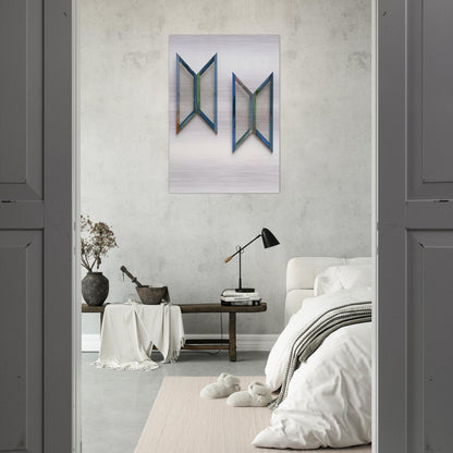 Quattro trapezi azzurri - 1978 - Carla Accardi Brushed Aluminum Print - 70x100 cm / 28x40 inches | Carla Accardi Aluminum Print | Carla Accardi Prints