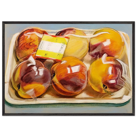 PEACHES 1971 - Janet Fish 70x100 cm / 28x40 inches Framed Art Print – Black Wooden Frame