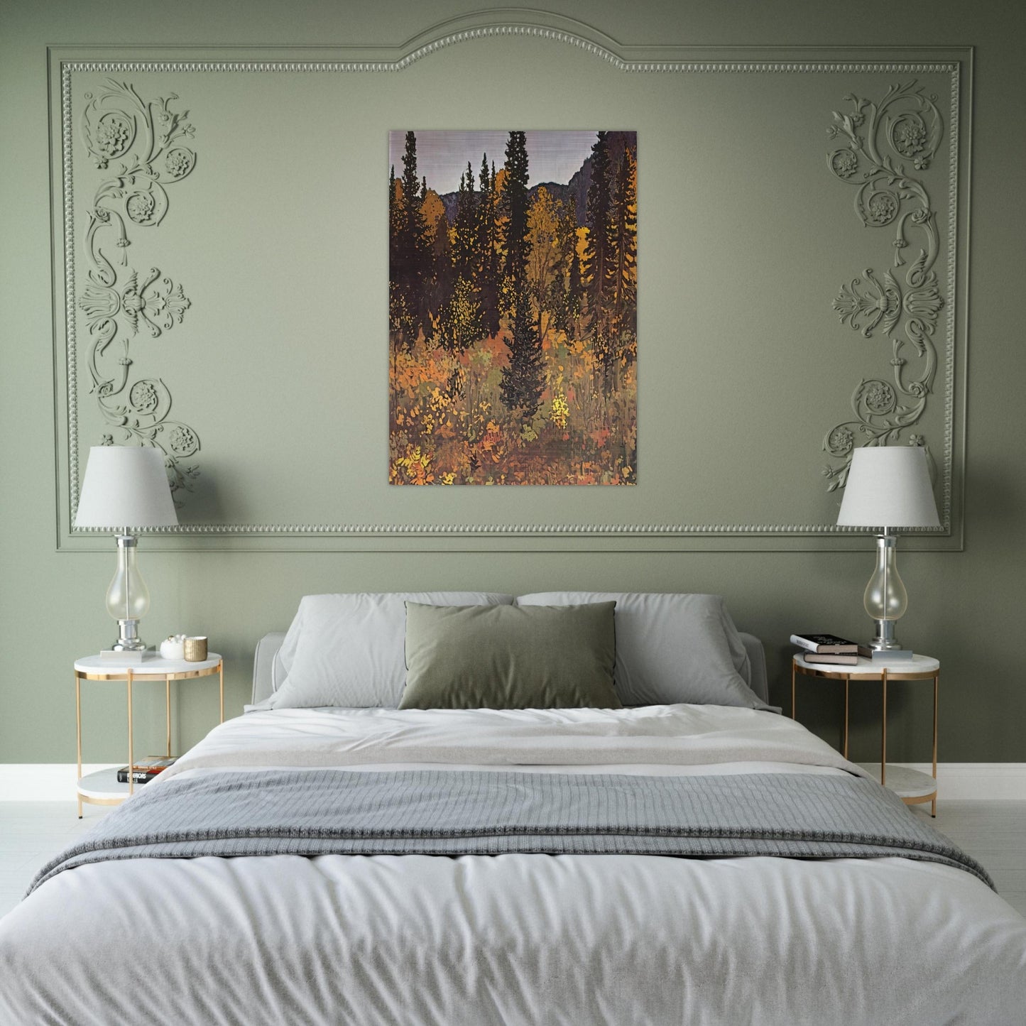 The Dark Woods Interior - 1921 - Frank Johnston Brushed Aluminum Print - 70x100 cm / 28x40 inches | Frank Johnston Aluminum Print | Frank Johnston Prints