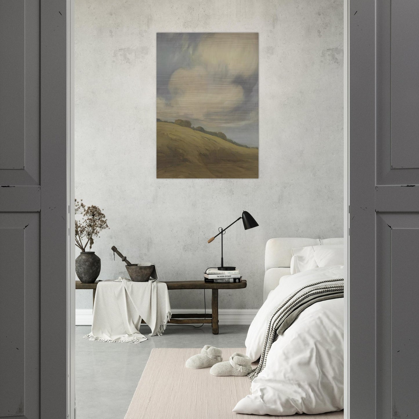 Clouds over a California hillside - Tonalism - Xavier Martinez Brushed Aluminum Print - 70x100 cm / 28x40 inches | Xavier Martinez Aluminum Print | Xavier Martinez Prints