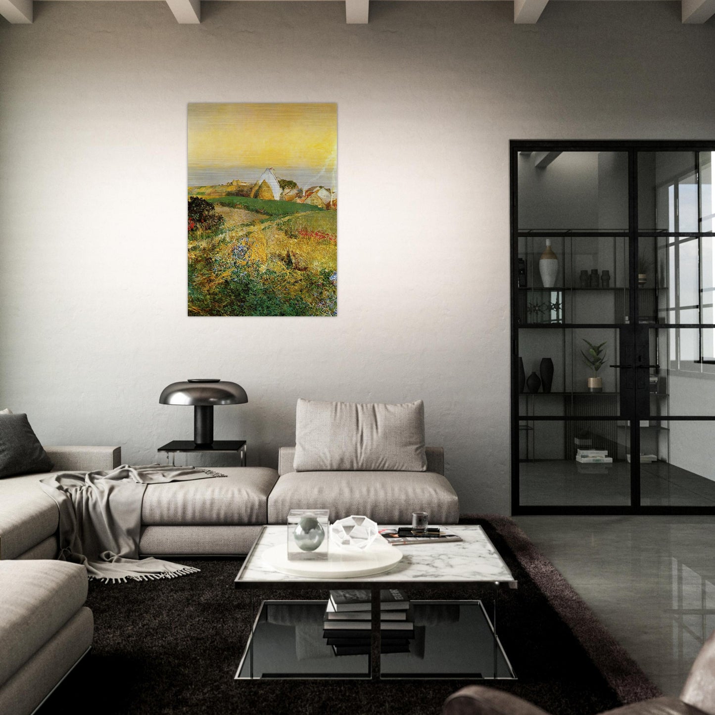 Villers-le-Bel aka The Enchanted Hour - Childe Hassam Brushed Aluminum Print - 70x100 cm / 28x40 inches | Childe Hassam Aluminum Print | Childe Hassam Prints