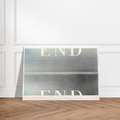 THE END 53 - Edward Ruscha Brushed Aluminum Print - 70x100 cm / 28x40 inches | Edward Ruscha Aluminum Print | Edward Ruscha Prints