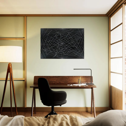 Lines From Corners, Sides  the Centre, to Points on a Grid - Sol LeWitt Brushed Aluminum Print - 70x100 cm / 28x40 inches | Sol LeWitt Aluminum Print | Sol LeWitt Prints