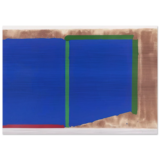 Blues, Greens - 1969 - John Hoyland Brushed Aluminum Print - 70x100 cm / 28x40 inches | John Hoyland Aluminum Print | John Hoyland Prints