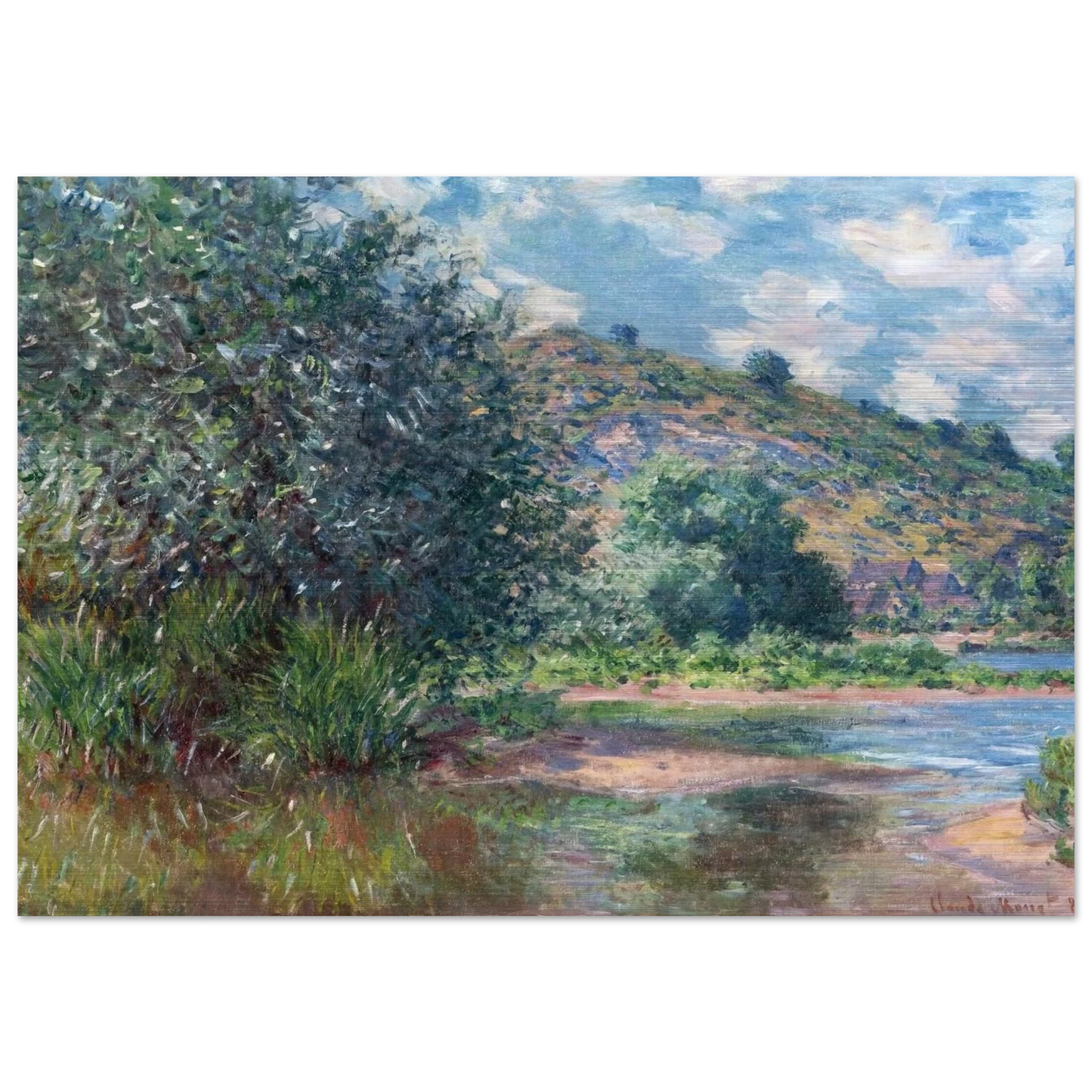 Landscape at Port-Villez - claude monet Brushed Aluminum Print - 70x100 cm / 28x40 inches | claude monet Aluminum Print | claude monet Prints