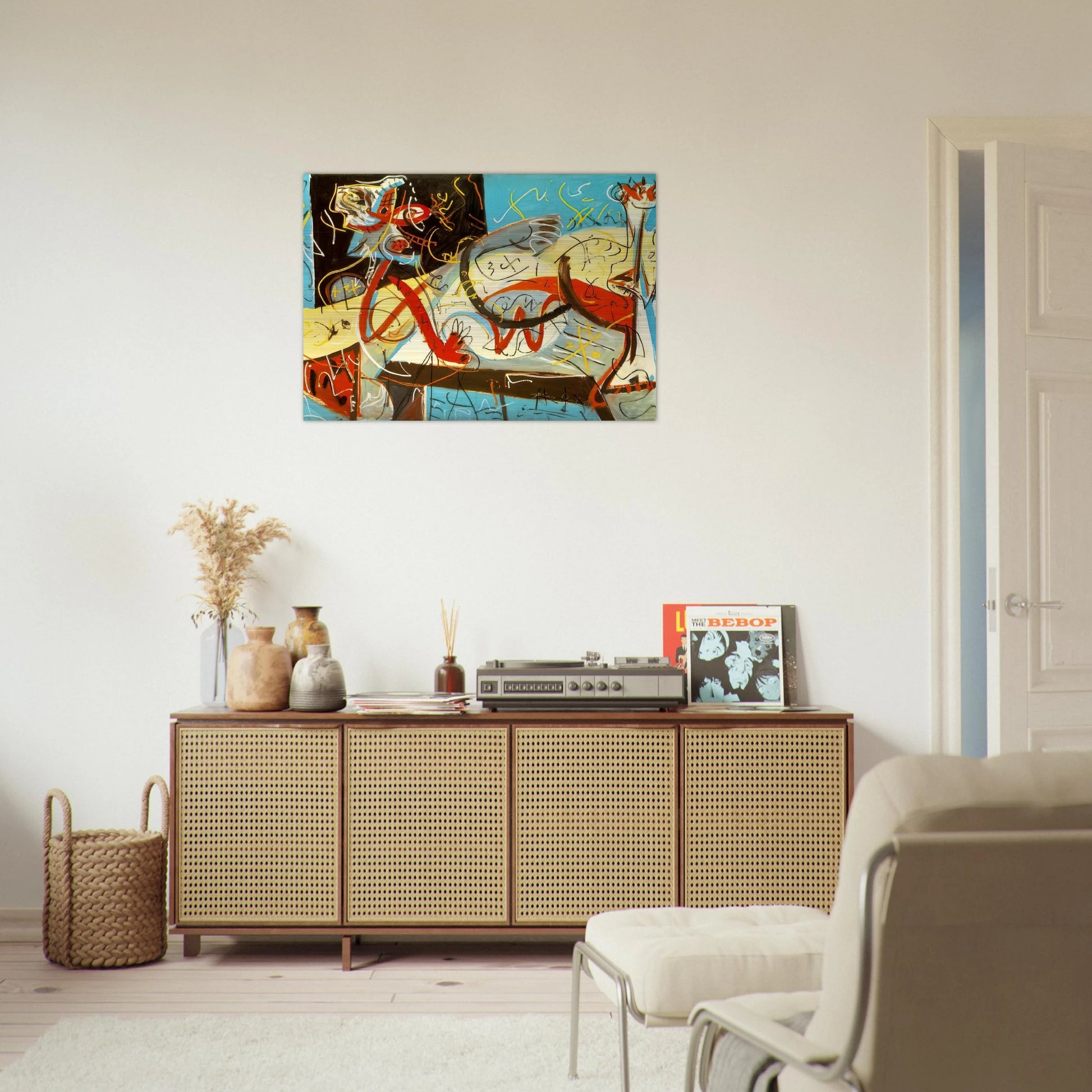 STENOGRAPHIC FIGURE - Jackson Pollock Brushed Aluminum Print - 70x100 cm / 28x40 inches | Jackson Pollock Aluminum Print | Jackson Pollock Prints