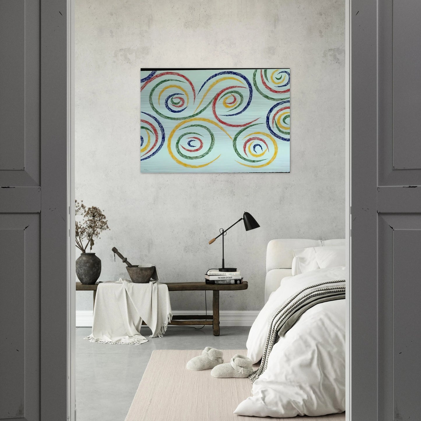 Cercles du Matin - 1992 - Piero Dorazio Brushed Aluminum Print - 70x100 cm / 28x40 inches | Piero Dorazio Aluminum Print | Piero Dorazio Prints
