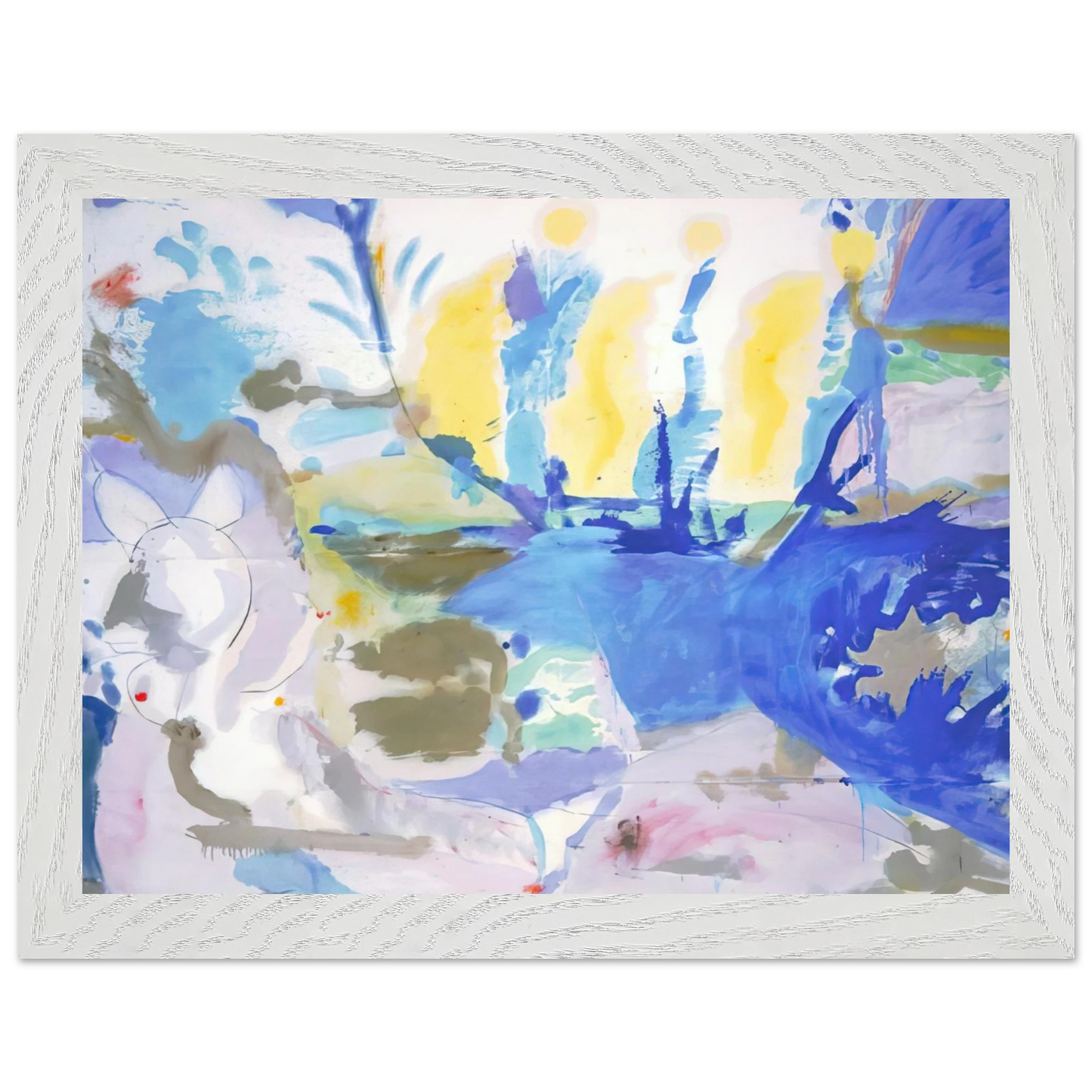 Helen Frankenthaler - Basque Beach - 1958 Wall art - 20x25 cm / 8x10 inches - Premium Wooden Framed Poster With Fine Art Paper-canvas - Wood frame