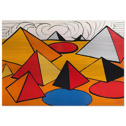 PRYAMIDS AND CLOUDS 1970 - Alexander Calder Brushed Aluminum Print - 70x100 cm / 28x40 inches | Alexander Calder Aluminum Print | Alexander Calder Prints