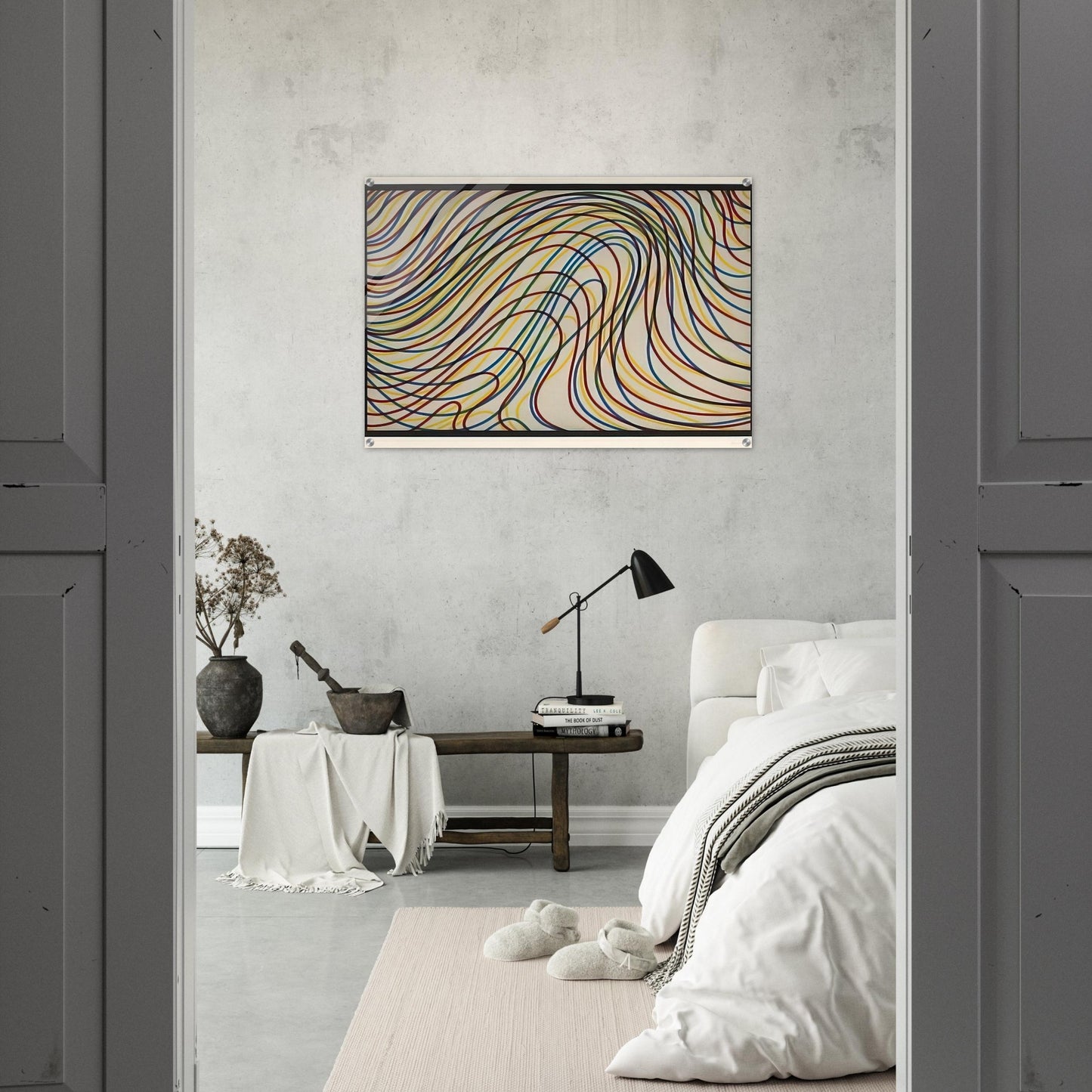 Wavy Lines with Black Border - Sol LeWitt Acrylic Print - 70x100 cm / 28x40″ inches