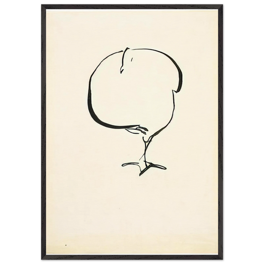 STANDING BIRD FRONT VIEW 1917 - Josef Albers 70x100 cm / 28x40 inches Framed Art Print – Black Wooden Frame