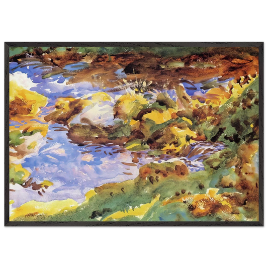 The Alps Val DAosta Purtud - John Singer Sargent 70x100 cm / 28x40 inches Framed Art Print – Black Wooden Frame