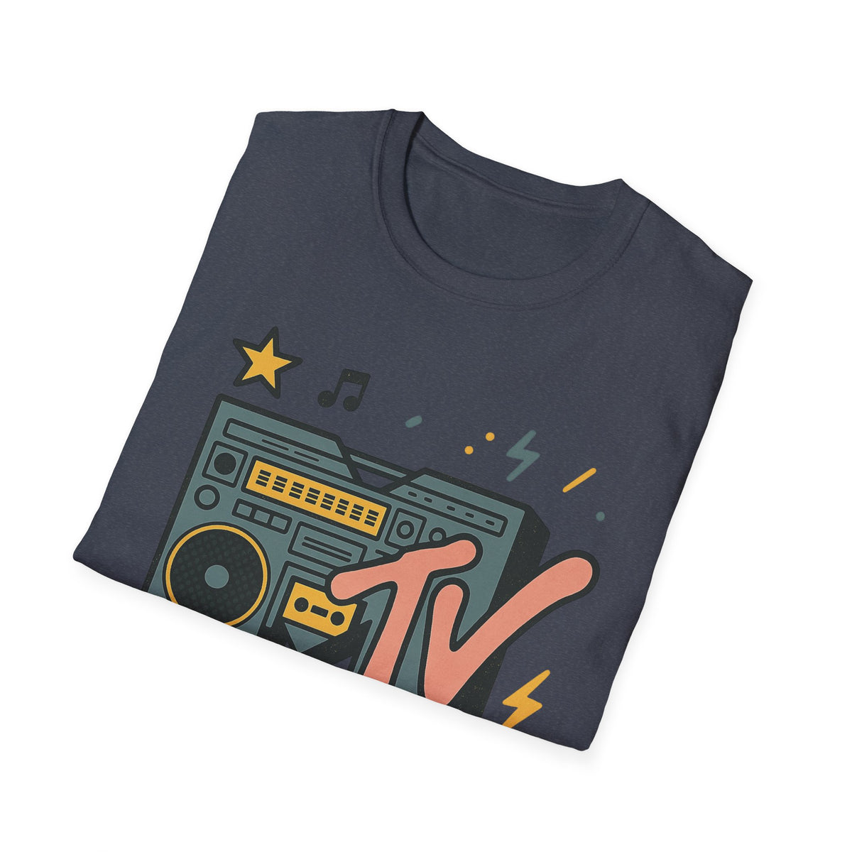 Retro MTV Vintage Leopardenmuster Musikfernsehen Grafik T-Shirt 80er 90er Throwback Unisex Band Shirt Animal Print Rock Style T-Shirt
