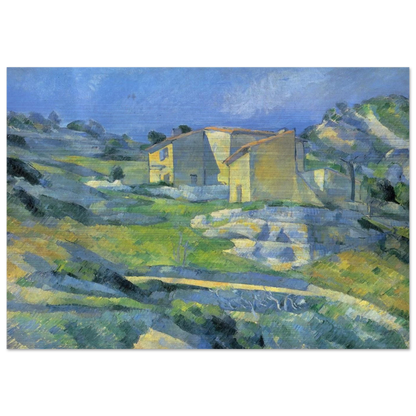 Houses at the L'Estaque - Paul Cézanne Brushed Aluminum Print - 70x100 cm / 28x40 inches | Paul Cézanne Aluminum Print | Paul Cézanne Prints