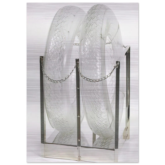 UNTITLED GLASS TIRES 1997 - Robert Rauschenberg Brushed Aluminum Print - 70x100 cm / 28x40 inches | Robert Rauschenberg Aluminum Print | Robert Rauschenberg Prints