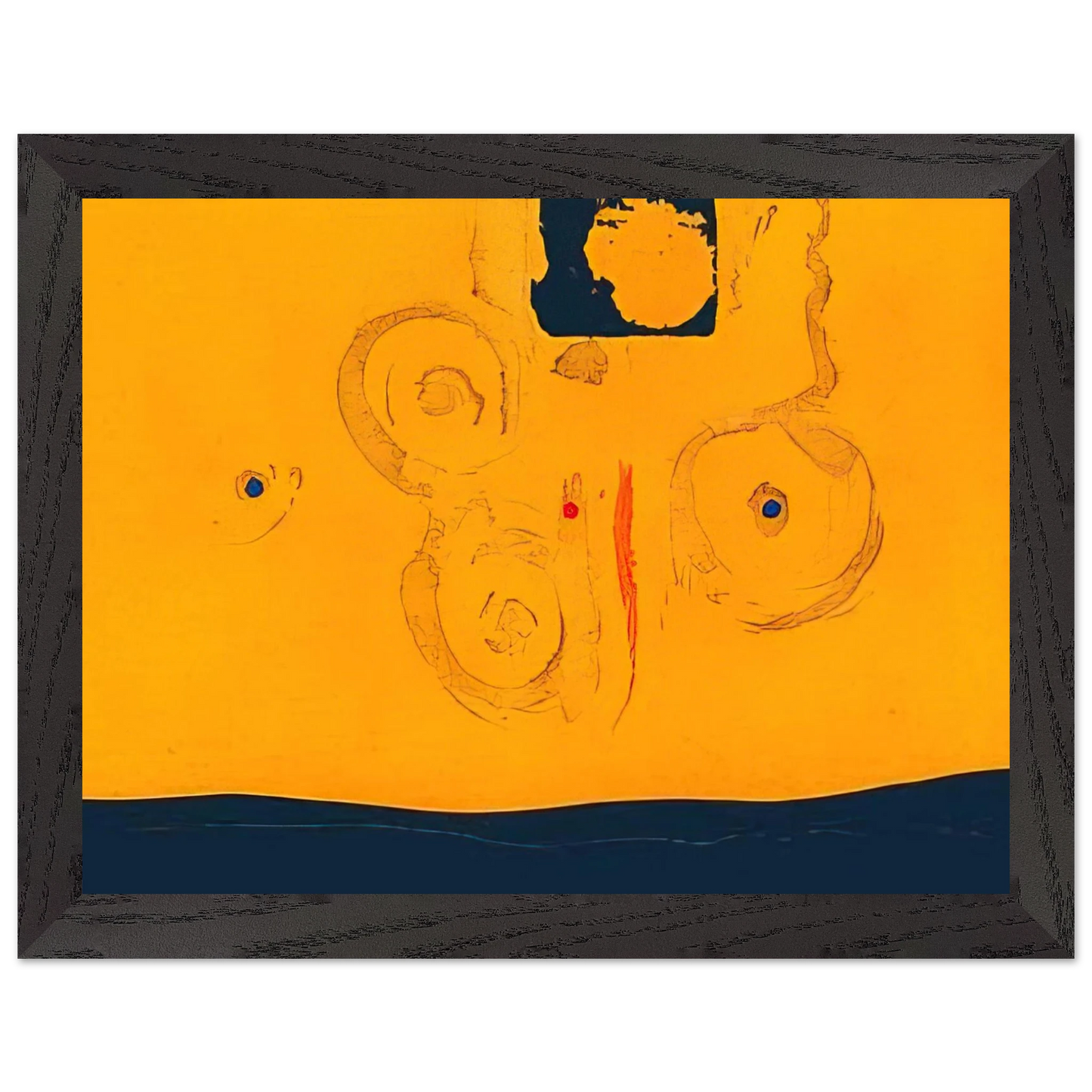 Helen Frankenthaler - Plaza Real - 1988 Wall art - 40x50 cm / 16x20 inches - Premium Wooden Framed Poster With Fine Art Paper-canvas - Black frame