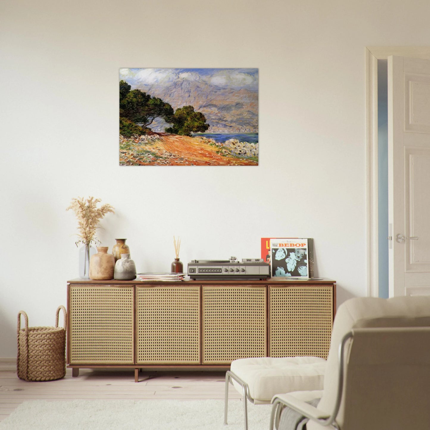 Meton Seen from Cap Martin - claude monet Brushed Aluminum Print - 70x100 cm / 28x40 inches | claude monet Aluminum Print | claude monet Prints