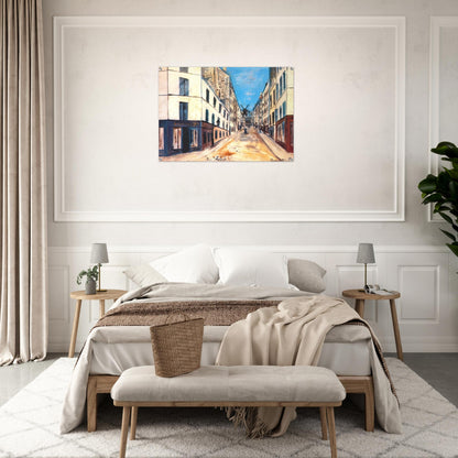 THOLOZE STREET - Maurice Utrillo Acrylic Print - 70x100 cm / 28x40″ inches | Maurice Utrillo Wall Art | Maurice Utrillo Prints