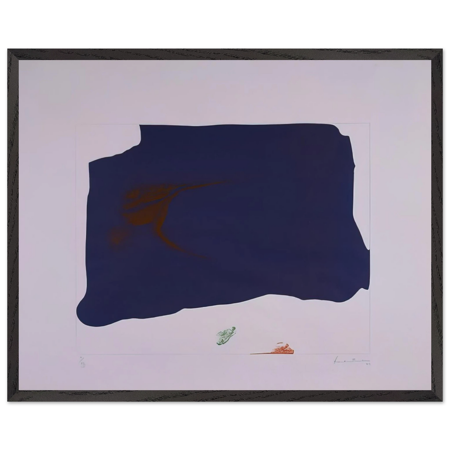 Helen Frankenthaler - Variation II on Mauve Corner - 1969 Wall art - 13x18 cm / 5x7 inches - Premium Wooden Framed Poster With Fine Art Paper-canvas - Black frame