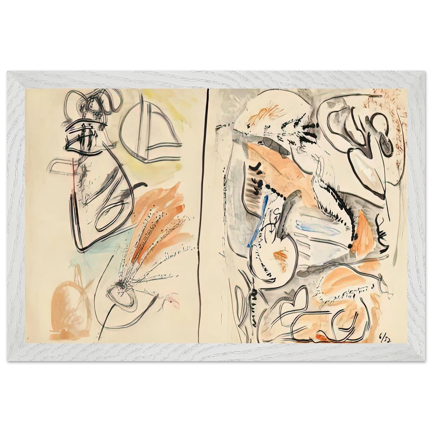 Helen Frankenthaler - Window Shade No. 2, 1952- Wall Art - 21x29.7 cm / 8x12" - Premium Wooden Framed Poster With Fine Art Paper-canvas - Black frame