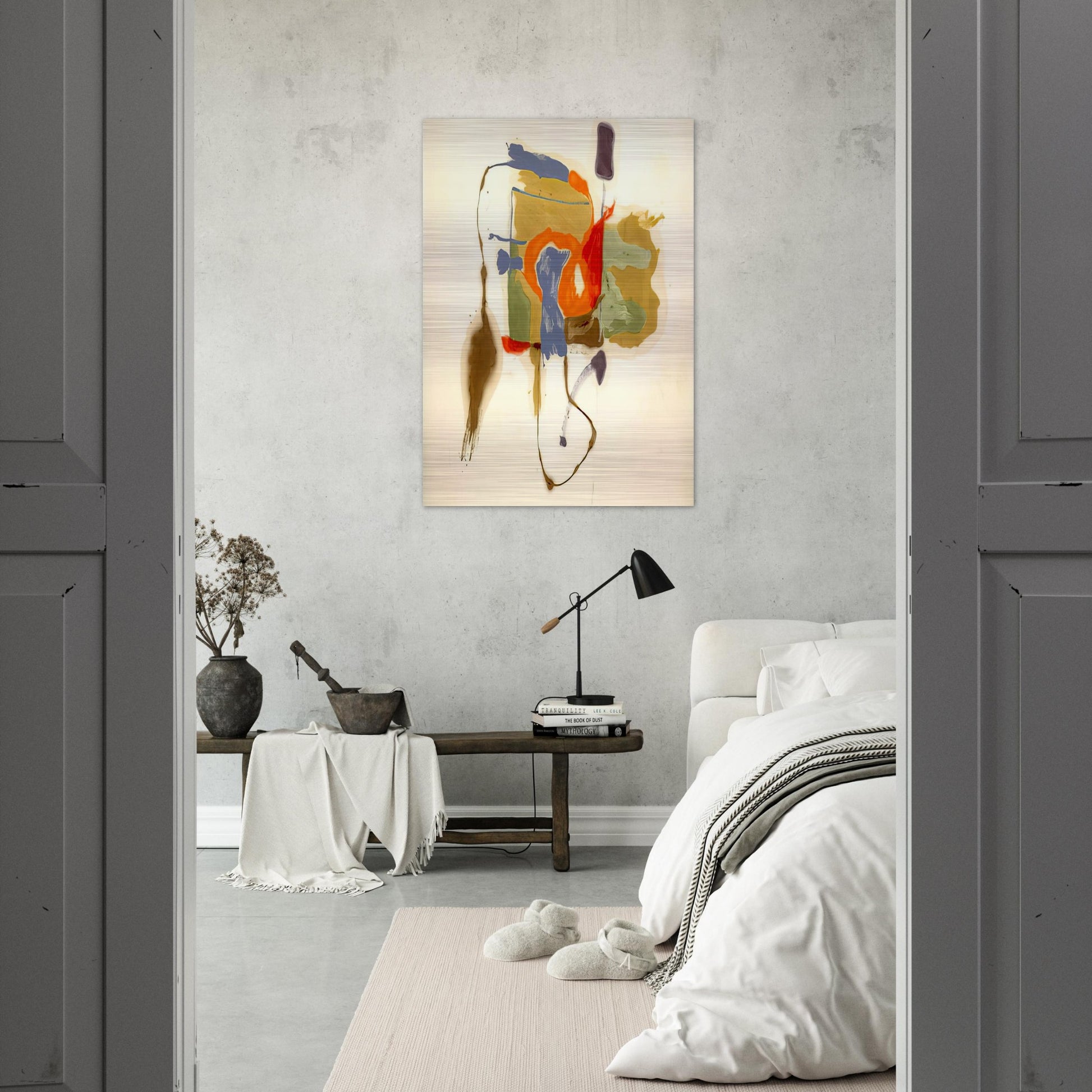 Blue Form in a Scene - 1961 - Helen Frankenthaler Brushed Aluminum Print - 70x100 cm / 28x40 inches | Helen Frankenthaler Aluminum Print | Helen Frankenthaler Prints