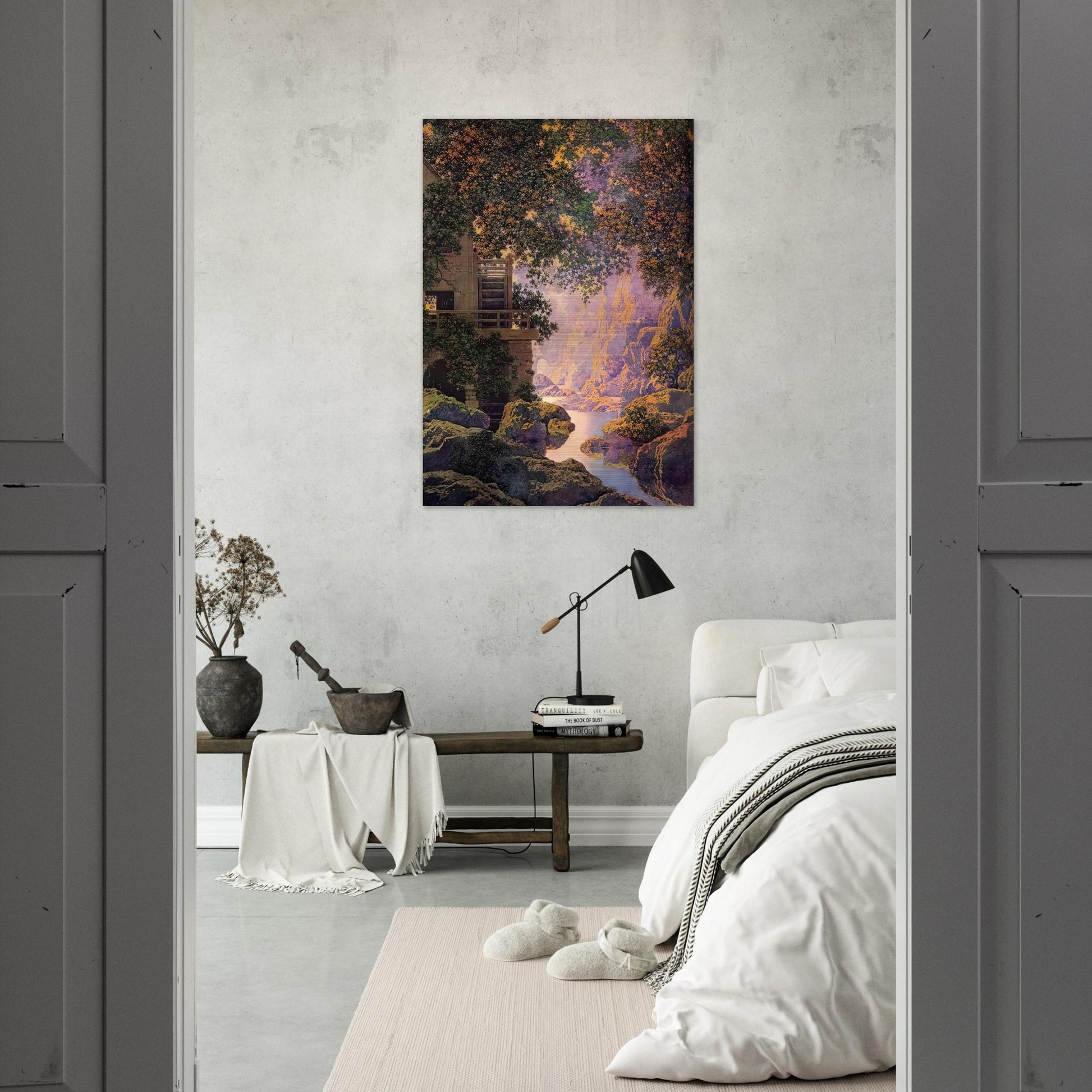 The Old Glen Mill Large - Maxfield Parrish Brushed Aluminum Print - 70x100 cm / 28x40 inches | Maxfield Parrish Aluminum Print | Maxfield Parrish Prints