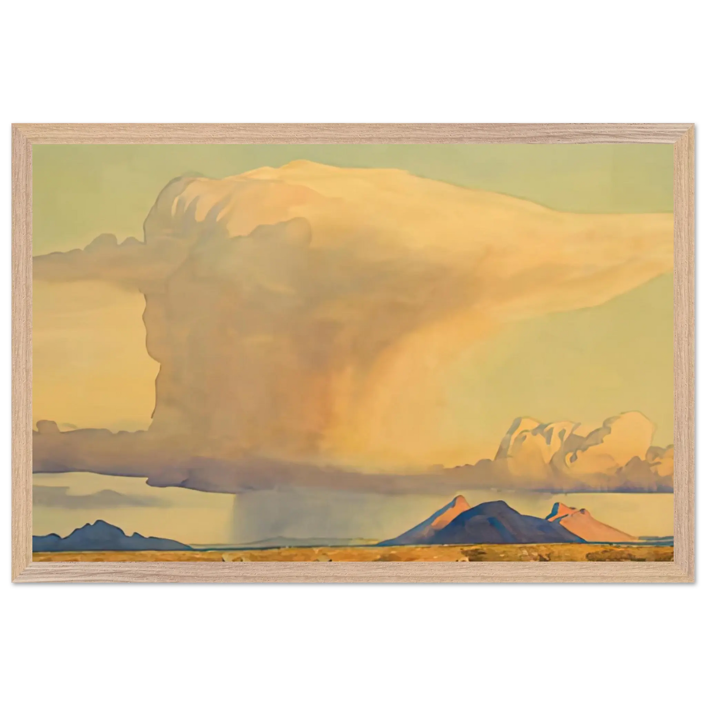 Maynard Dixon - DROUGHT AND DOWNPOUR 1944 Wall art - 30x45 cm / 12x18 Inches - Premium Wooden Framed Poster With Fine Art Paper - Wood frame