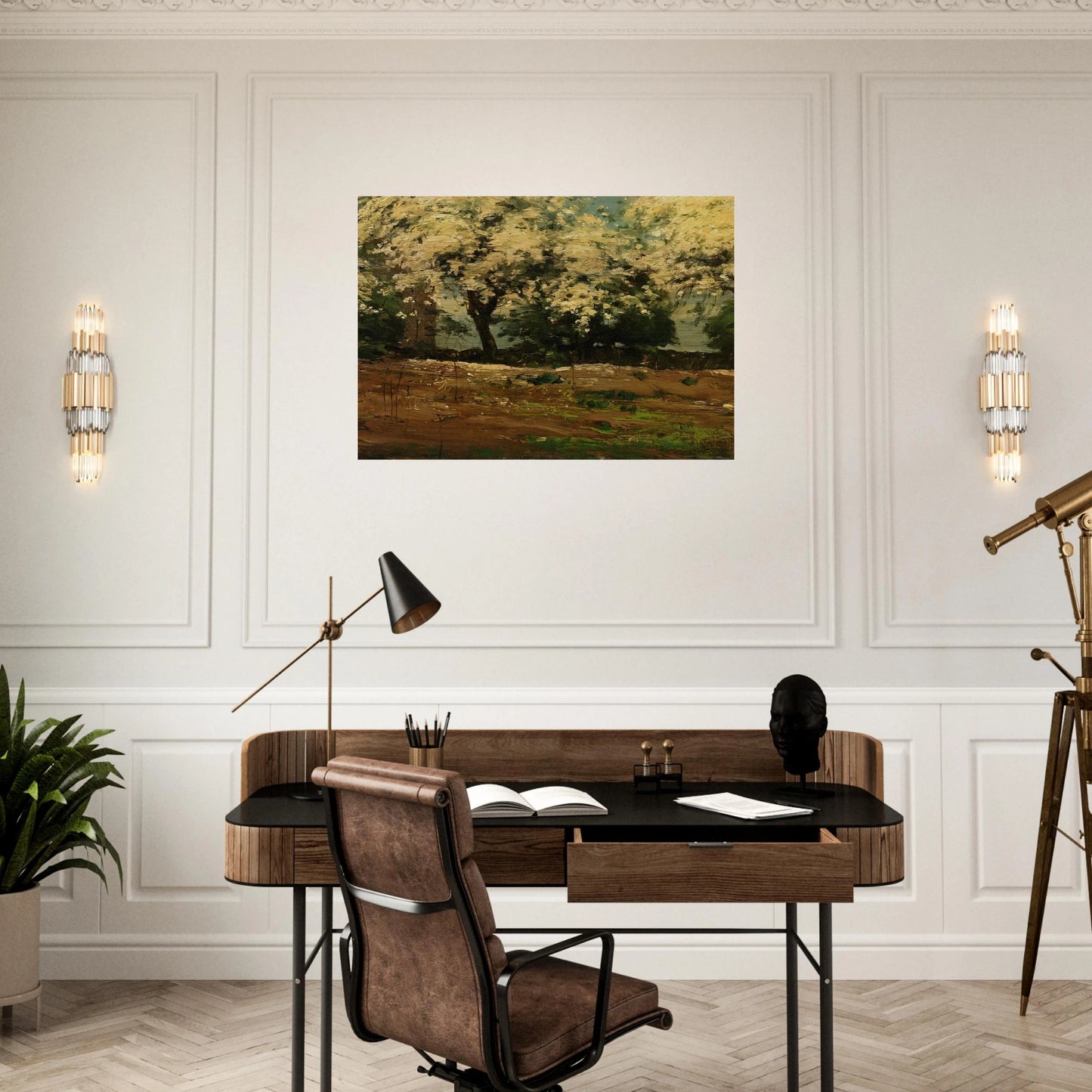 Blossoms - Childe Hassam Brushed Aluminum Print - 70x100 cm / 28x40 inches | Childe Hassam Aluminum Print | Childe Hassam Prints