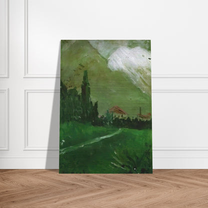 LANDSCAPE NEAR FIGUERAS - Salvador Dali Brushed Aluminum Print - 70x100 cm / 28x40 inches | Salvador Dali Aluminum Print | Salvador Dali Prints