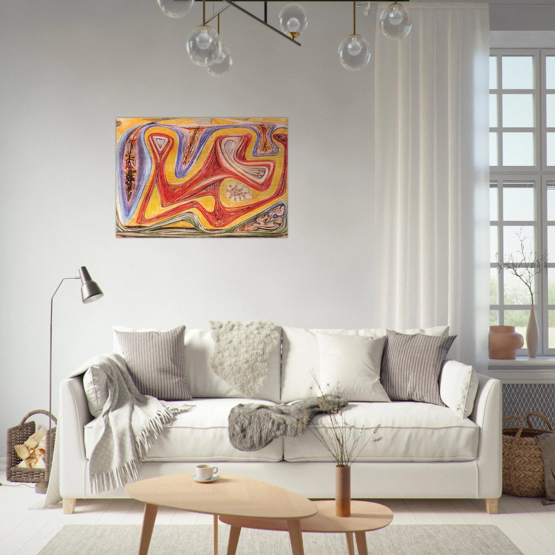 GLANDE FICTION 1938 - Roberto Matta Brushed Aluminum Print - 70x100 cm / 28x40 inches | Roberto Matta Aluminum Print | Roberto Matta Prints