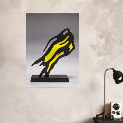 WEISMAN AWARD YELLOW BRUSHSTROKE 1991 - Roy Lichtenstein Brushed Aluminum Print - 70x100 cm / 28x40 inches | Roy Lichtenstein Aluminum Print | Roy Lichtenstein Prints