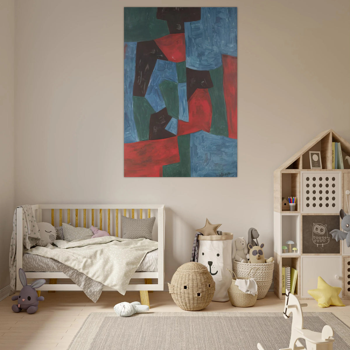 Composition abstraite - 1958 - Serge Poliakoff Art Prints - 100x150 cm / 40x60″ inches | Serge Poliakoff Poster | Serge Poliakoff Prints