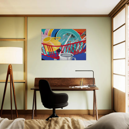 Dishes - James Rosenquist Brushed Aluminum Print - 70x100 cm / 28x40 inches | James Rosenquist Aluminum Print | James Rosenquist Prints