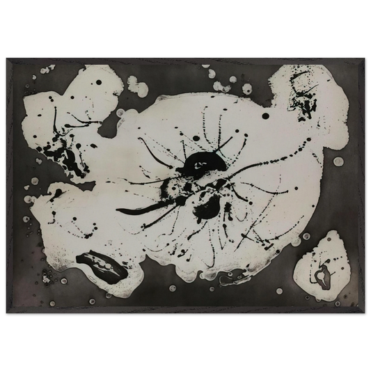 Black Smudge - Sam Francis 70x100 cm / 28x40 inches Framed Art Print – Black Wooden Frame