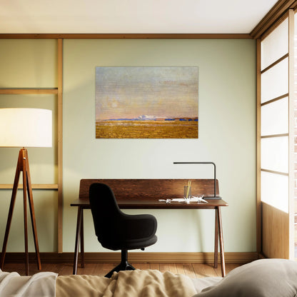 Moonrise at Sunset, Harney Desert - Childe Hassam Brushed Aluminum Print - 70x100 cm / 28x40 inches | Childe Hassam Aluminum Print | Childe Hassam Prints