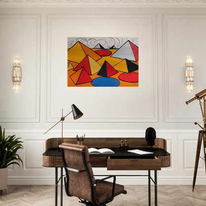 PRYAMIDS AND CLOUDS 1970 - Alexander Calder Brushed Aluminum Print - 70x100 cm / 28x40 inches | Alexander Calder Aluminum Print | Alexander Calder Prints