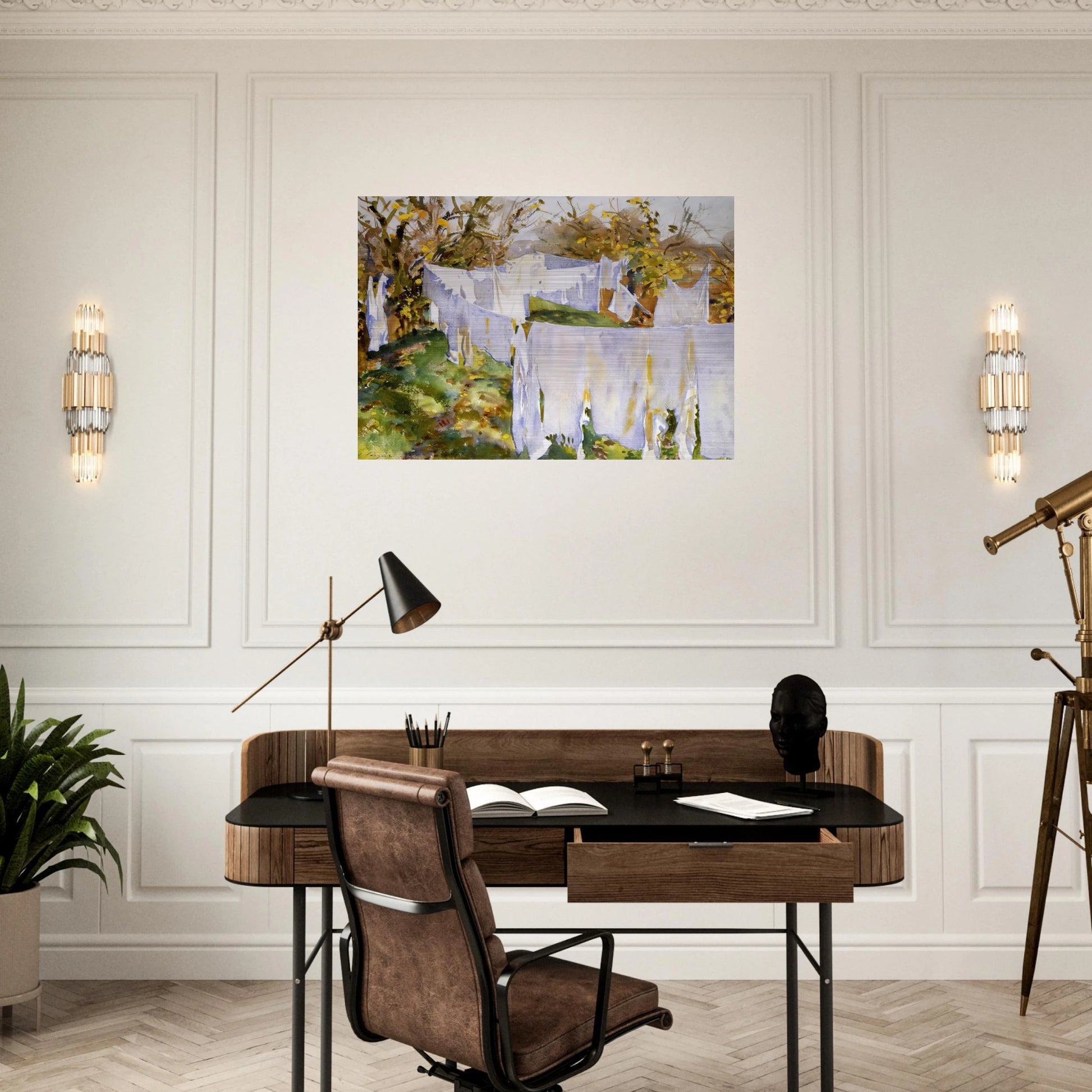 La Biancheria - John Singer Sargent Brushed Aluminum Print - 70x100 cm / 28x40 inches | John Singer Sargent Aluminum Print | John Singer Sargent Prints