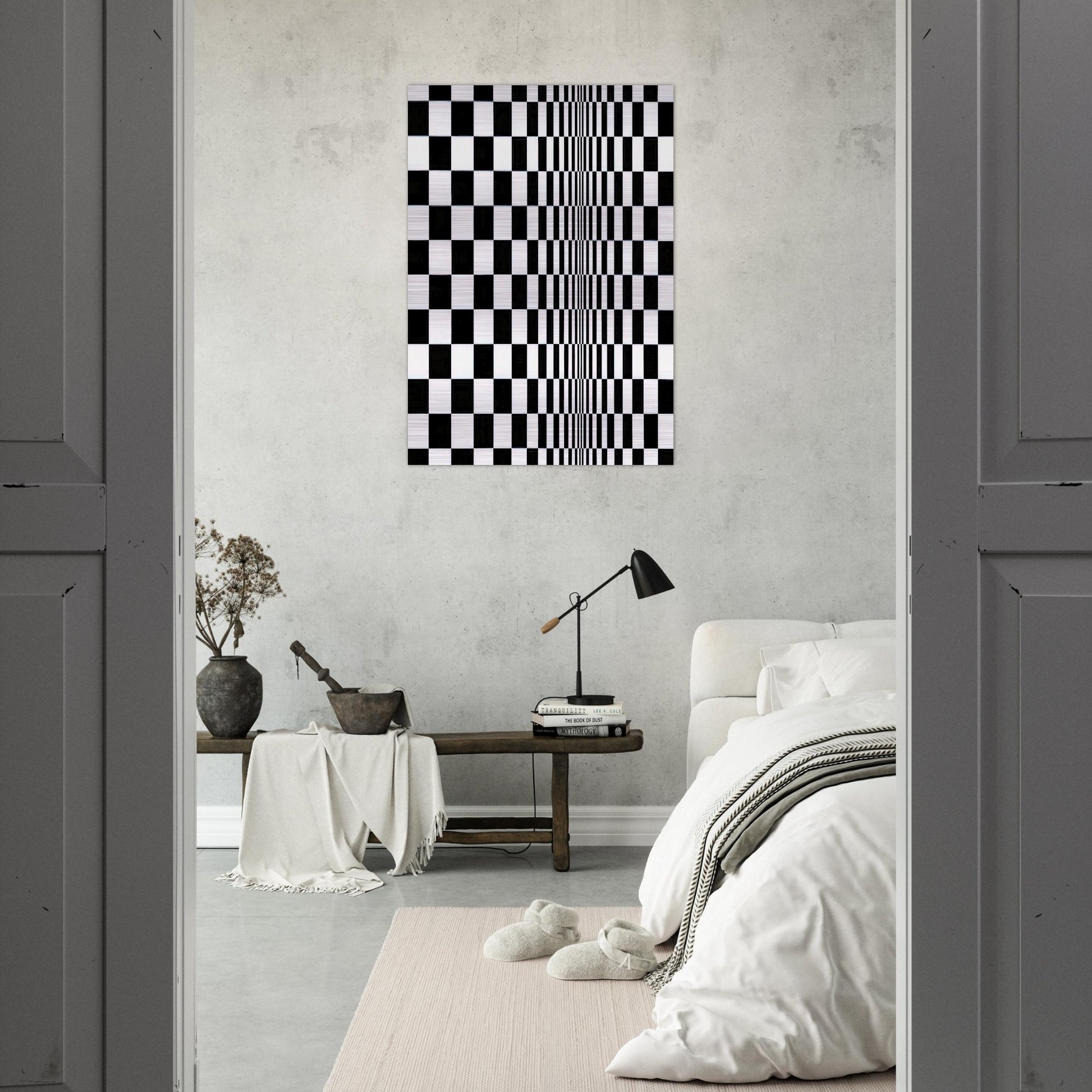 MOVEMENT IN SQUARES 1961 - Bridget Riley Brushed Aluminum Print - 70x100 cm / 28x40 inches | Bridget Riley Aluminum Print | Bridget Riley Prints