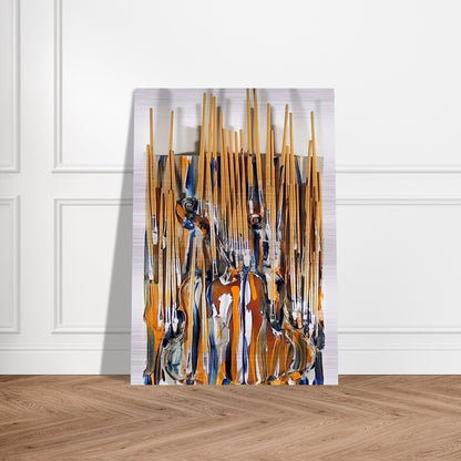 Paintbrushes  Violin - II - 1980 - Arman Brushed Aluminum Print - 70x100 cm / 28x40 inches | Arman Aluminum Print | Arman Prints