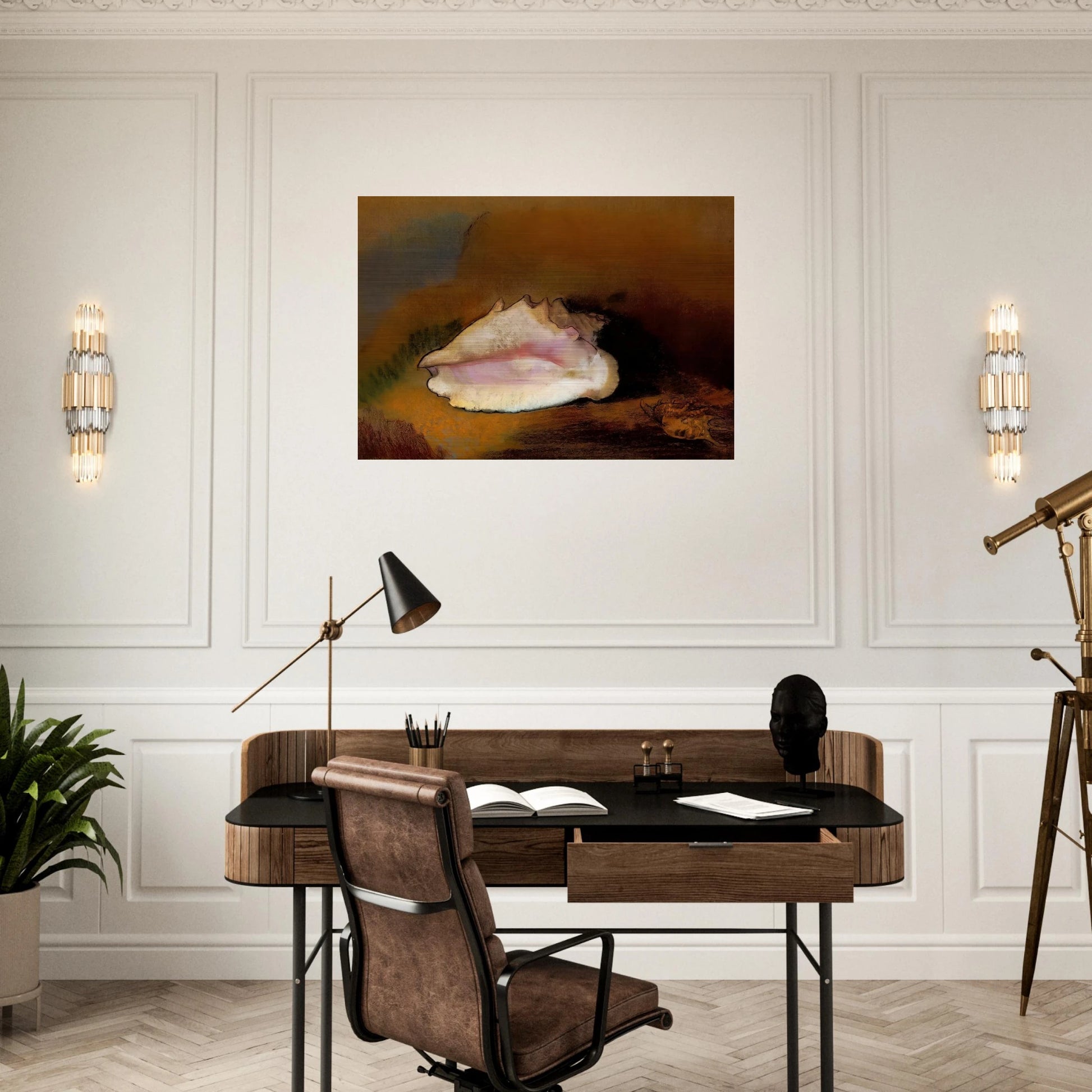 THE SEASHELL 1912 1 - Odilon Redon Brushed Aluminum Print - 70x100 cm / 28x40 inches | Odilon Redon Aluminum Print | Odilon Redon Prints
