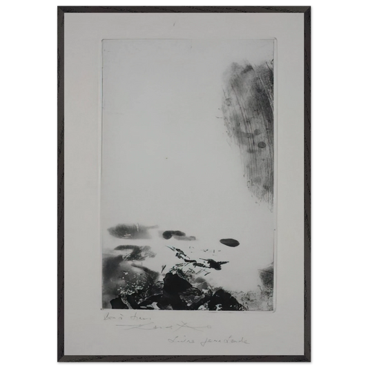 WAITING FOR A HOLIDAY 1974 - Zao Wou-Ki 70x100 cm / 28x40 inches Framed Art Print – Black Wooden Frame