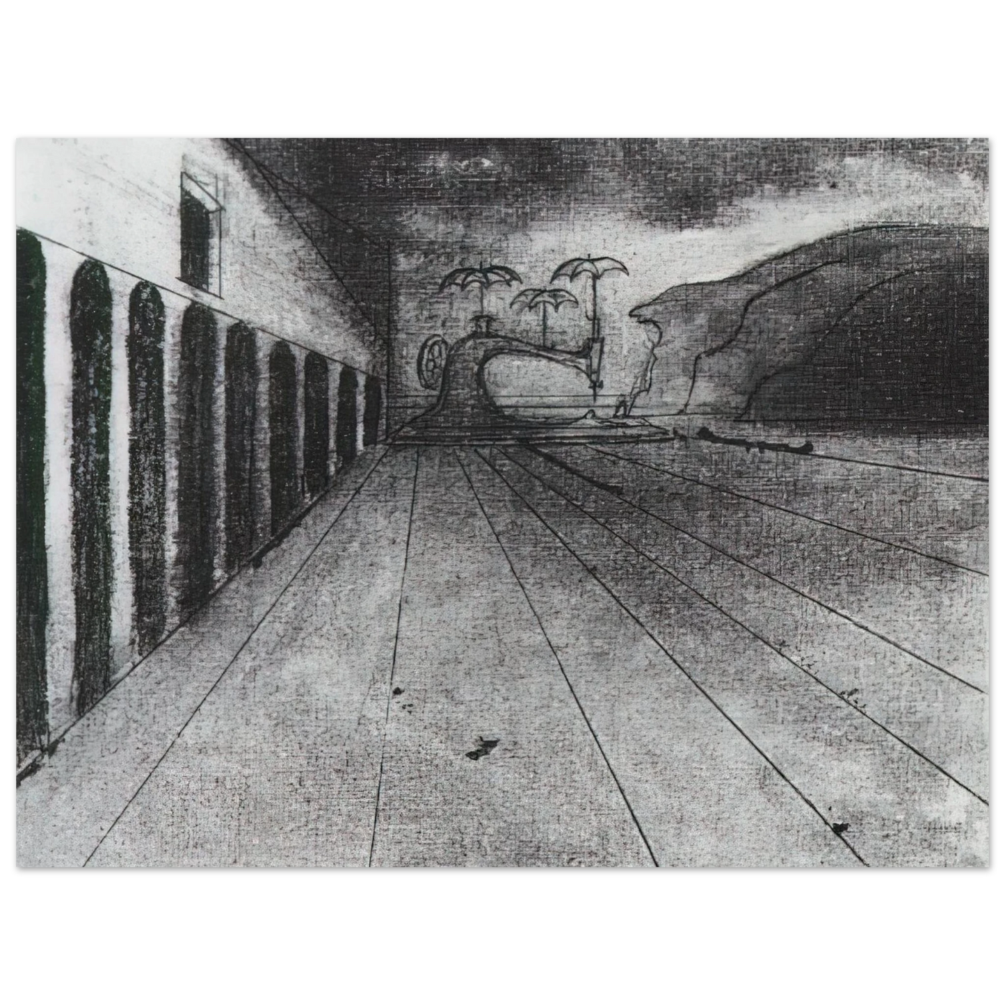 Salvador Dali - LANDSCAPE AFTER DE CHIRICO UNFINISHED  75x100 cm / 30x40inches Fine Art Poster