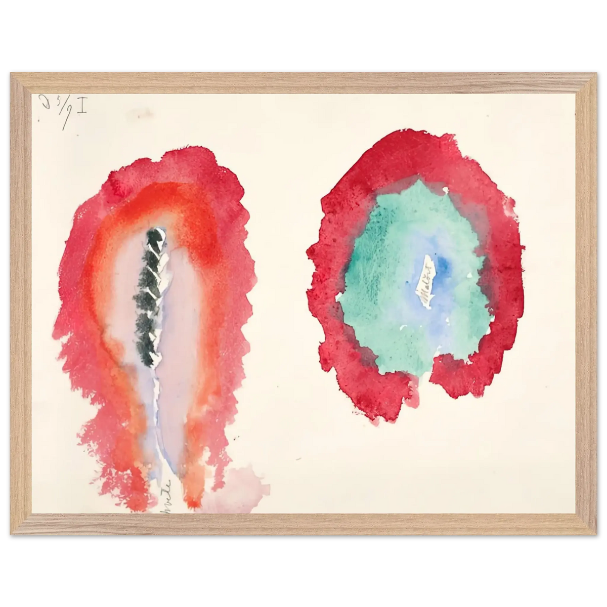 Hilma af Klint - WHEAT AND WORMWOOD 1922 Wall art - 30x40 cm / 12x16 Inches - Premium Wooden Framed Poster With Fine Art Paper - White frame